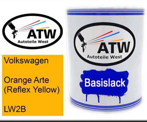 Volkswagen, Orange Arte (Reflex Yellow), LW2B: 1L Lackdose, von ATW Autoteile West.